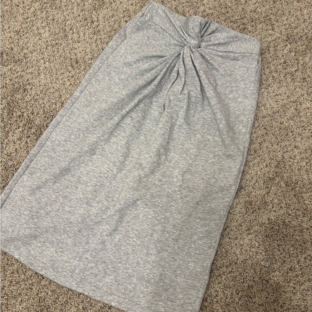 Gray Knot-Front Women’s Skirt